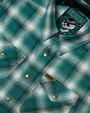 Dixxon Flannel Mens Green Pearl Snap Russell Irish St Patricks Day (All Sizes)