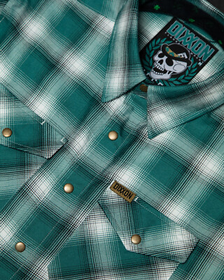 Dixxon Flannel Mens Green Pearl Snap Russell Irish St Patricks Day (All
