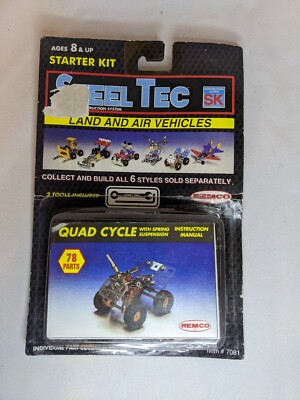 1993 Remco Steel Tec Quad Cycle Starter Kit Land & Air Vehicles #7081 Construct
