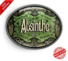 Victorian Belt Buckle - Vintage Absinthe Handmade Oval Buckle - 431