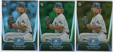 Yu Darvish 2012 Bowman Platinum Base, Emerald & Gold Rookie Cards #9