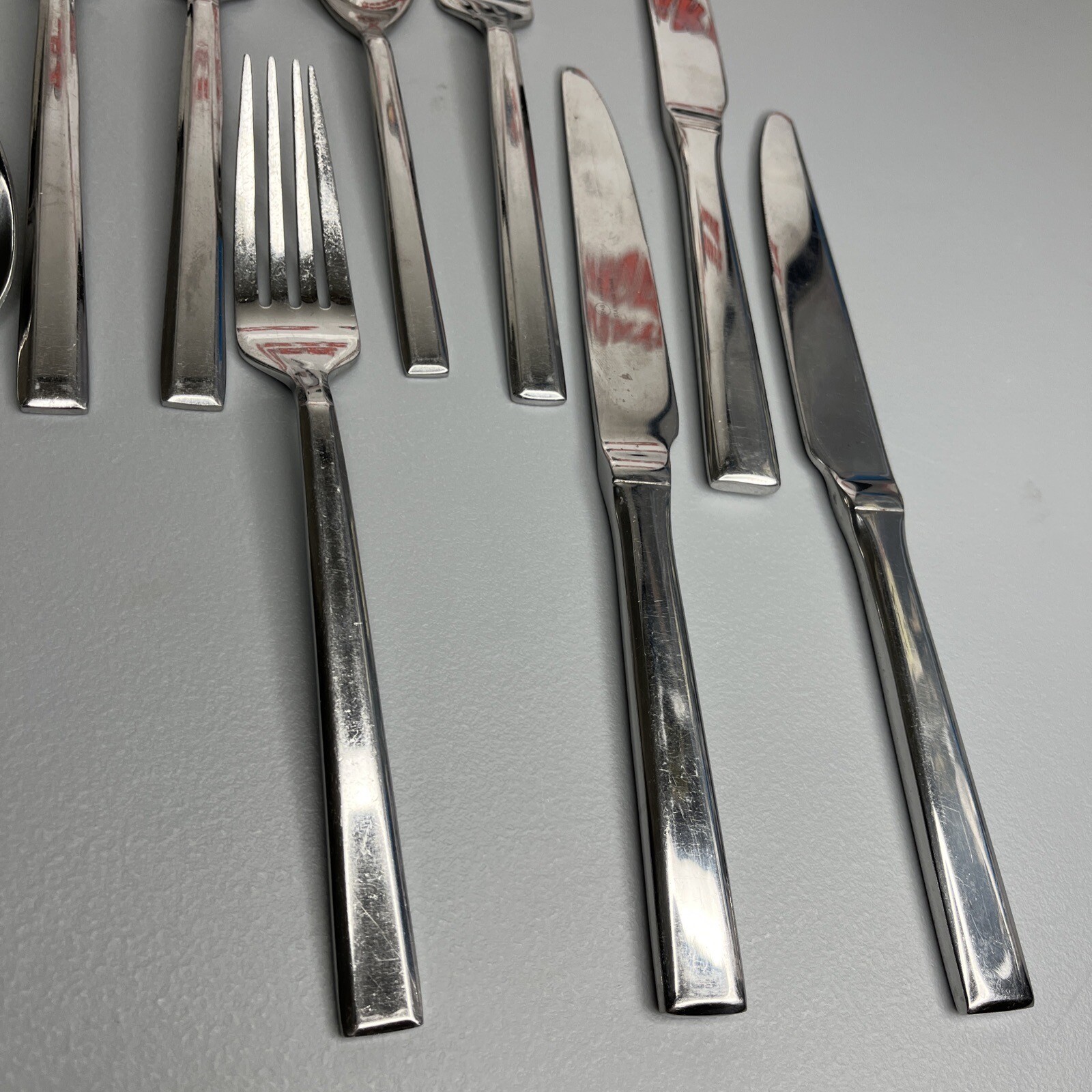 R+B Everyday Stainless Steel Flatware Set China Fork Spoon Knives Used