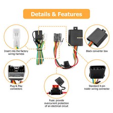 For Toyota Highlander 2008-2019 With 4-way Connector Trailer Wiring Harness Kit
