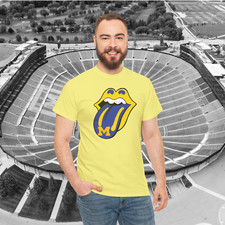 Michigan Unisex Cotton Rolling Stones Inspired T-Shirt - Go Blue!