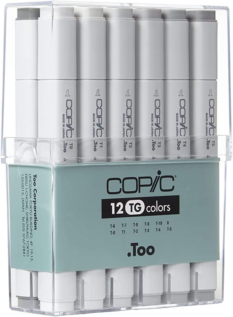 Copic Marker  S12 Piece Toner Gray Set , 12 Colors Marks Set