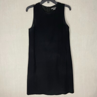 VINCE Women's Black Dress Size 6 Sleeveless Leather Trim Zip Up Midi | eBay