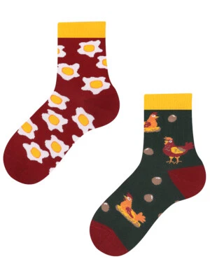 Lustige Socken TODO Colours für Kinder mit motiv Ei und Hühner Bunte Socken