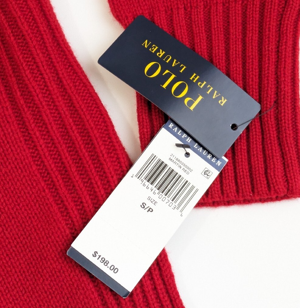 Polo Ralph Lauren Martin Red Wool Cashmere Blend Turtleneck Sweater NEW  Small | eBay