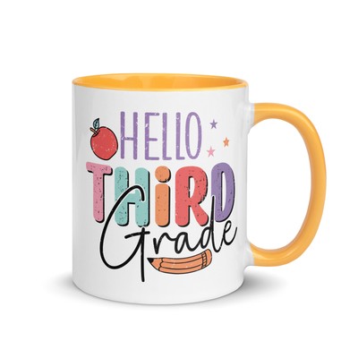 Hello Students Custom Personalized Grade Teacher Coffee Mug Back to School Gift