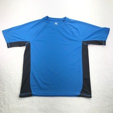 Kanu Surf Shirt Mens Small Blue Black Rashguard Short Sleeve Surfing Beach