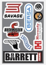 Custom Logo Sticker Sheet Hornady Taurus Bushmaster Bersa Savage Firearms Gun