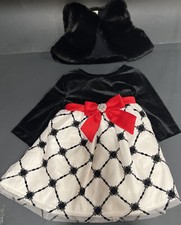 Rare Editions Stretch Velvet Embroidered Mesh Dress w faux shell 6-9 months