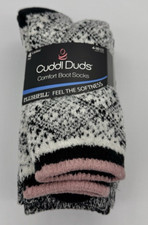 Cuddl Duds Multicolor Comfort Boot Socks 4 Pairs Size 4-10 Plushfill NEW