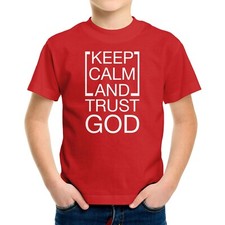 Toddler Kids Youth T-shirt gift Christian Printed Letter Keep Calm And Trust God