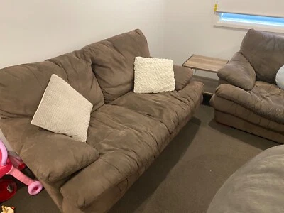 Large Suede 1 2 And 3 Seater Couch With Ottoman Sofas Gumtree