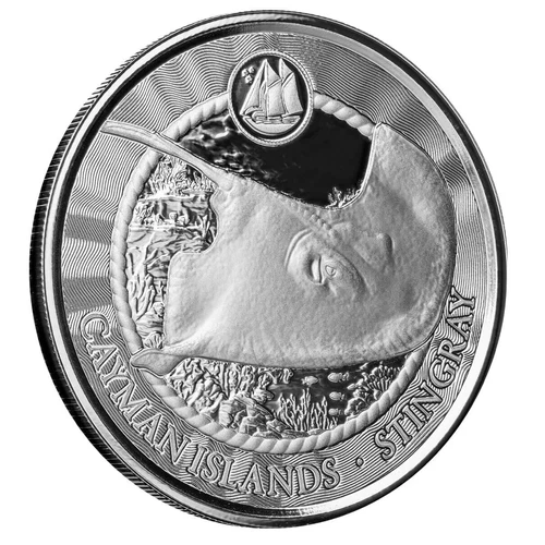 2024 - CAYMAN ISLANDS STINGRAY .999 Fine Silver Ocean Coin Proof Like IN STOCK!!
