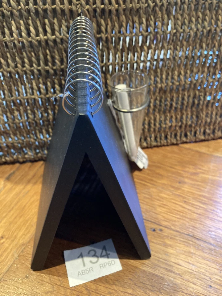 A5 Book Table Sign Chalkboard Stand With Clear Glass Stem Vase / Chalk Holder - Image 4 of 4