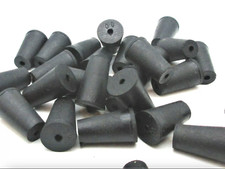 25-Count #00 Rubber Stoppers Lab Tapered Plug Cork 1 Hole Fits 13/32" to 19/32"