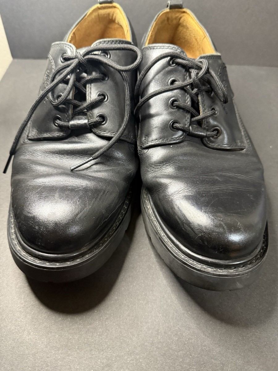 y Timberland Waterproof Mens Black Leather Lace Up Oxford Shoe Size