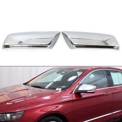 Chrome Mirror Covers For 2014-2020 Chevy Impala - Triple Chrome Top Half Overlays