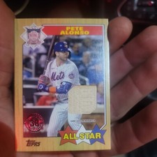 Pete Alonso 2022 Topps Series 2 1987 All Star 35th Anniversary Relic Bat Card