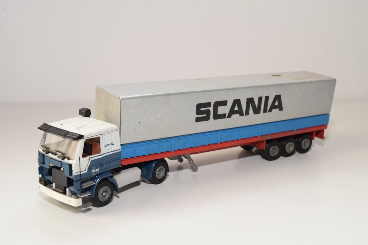 A73 1:50 TEKNO SCANIA 142H 142 H TRUCK + TRAILER HEUGA GOOD  