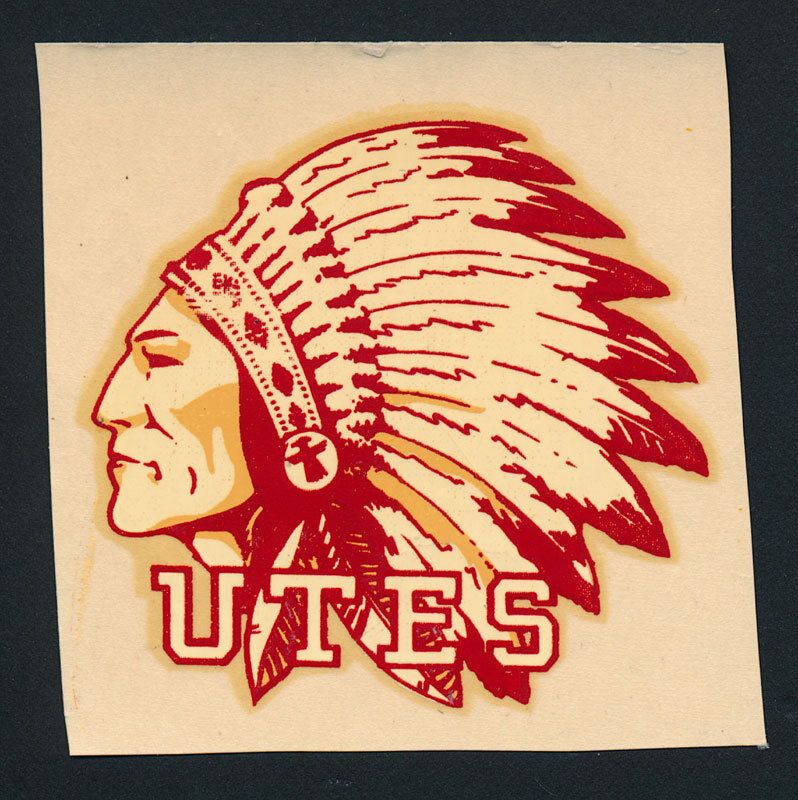 AMERICAN TRANSFERS カウガール 40s ビンテージ転写紙 University of Utah Utes _RARE 40's Decal VTG NCAA American Indian