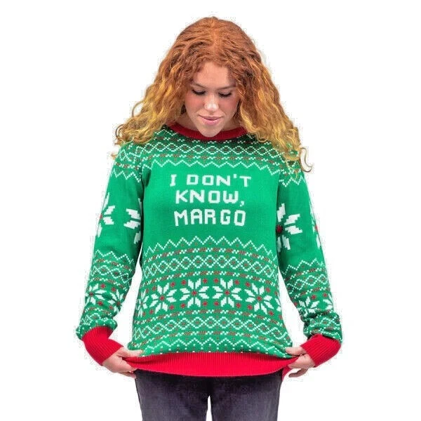 Todd y Margo ¿Por qué la alfombra está mojada? No sé suéter feo de punto para Navidad Foto 4 de 4
