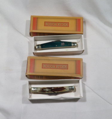 Two Rough Ryder pocket knives pair MIB RR157 & RR1950