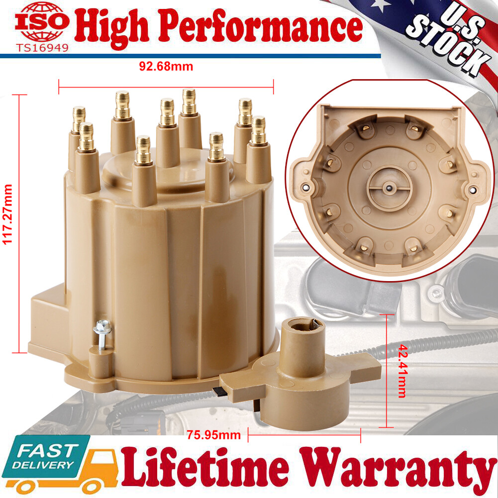 Distributor Cap+Rotor Button Kit For Chevy Pontiac GMC HEI 305 350