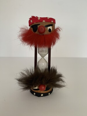 Vintage Wooden ''Pirate'' Sand Egg Timer So Cute... Timer Does Not Work...