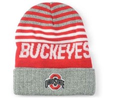 Ohio State OSU Buckeyes Cuffed Knit Winter Beanie Hat Cap Adult Mens Pom NEW