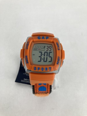 Gap Kids 45mm Orange/Silver Tone Digital Quartz Watch w/Fabric Band & Battery