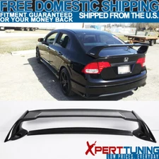 Fits 06-11 Honda Civic 4Dr Mugen ABS Trunk Spoiler Painted Crystal Black Pearl