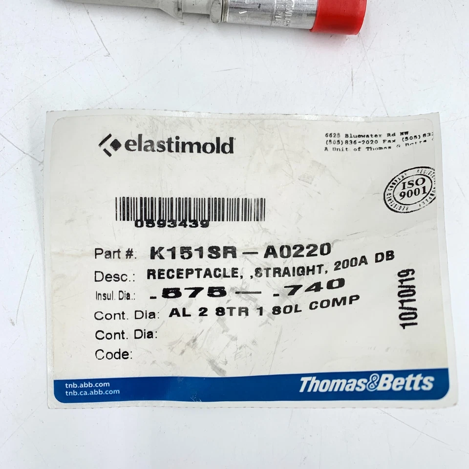 Elastimold K151SR-A0220 接触 200A 15.2KV — 第 4/4 张图片