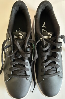 Puma Women s Sneakers Vikky Size 8M Low Black White Soft Foam Comfort Ships Free