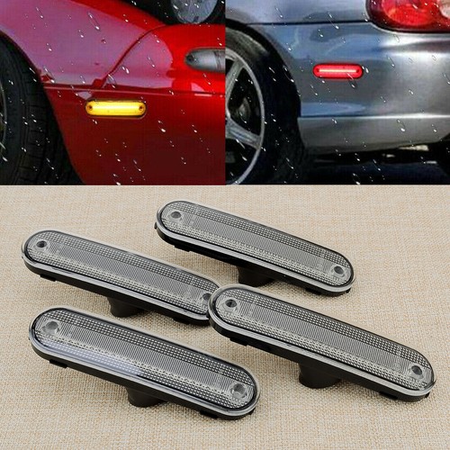 Mini Cooper Grill Lights 4-Piece Smoked LED Side Marker Light Kit For Mini Cooper 2007-2013/14 - Amber Front, Red Rear Mini Cooper LED Side Markers - Foto 5