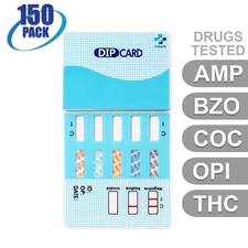 NEW Mintegrity Drug Test 5-Panel Dip Card Urine Home Kit 150-Pack #MI-WDOA-754