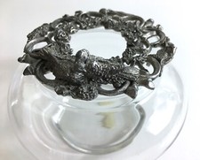 Metzke Pewter Glass Potpourri Jar/Vase, "Love Birds" Made In USA