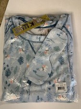 Muk Luks Women's 2-Piece Butter-Knit Hacci Lounge Pajama Set, Blue, XL