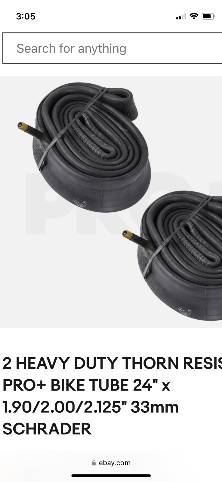 2 HEAVY DUTY THORN RESISTANT PRO+ BIKE TUBE 24" x 1.90/2.00/2.125" 33mm SCHRADER
