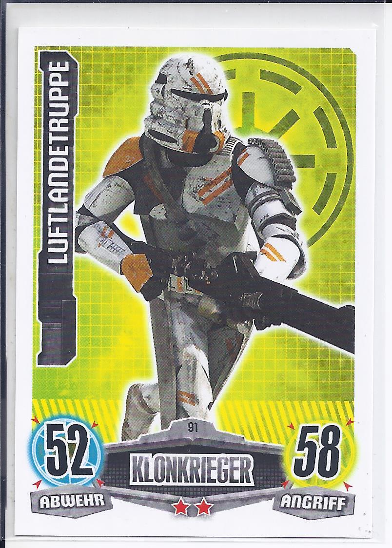 Star Wars Force Attax Serie 1 Verkaufen Star Wars Force Attax Movie Serie 1 Luftlandetruppe - Klonkrieger 91 NM