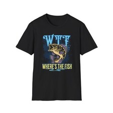 Funny Fishing T-Shirt, WTF Where's The Fish Graphic Tee, Angler Gift, Fisher Tee