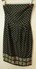 Banana republic 4 strapless black dress geometric pattern