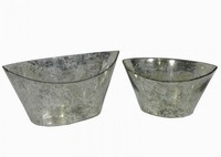 2pc Glass Bowl Antique Silver Finish Glass Bowl Home Accent Home Decor 2pc Glass Bowl Antique Silver Finish Glass Bowl Home Accent Home Decor