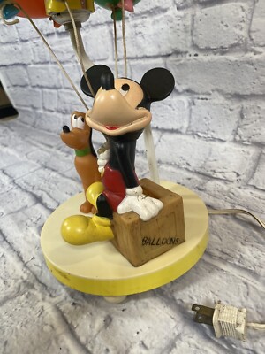 VINTAGE The Walt Disney Company Mickey Mouse Pluto Balloon Lamp