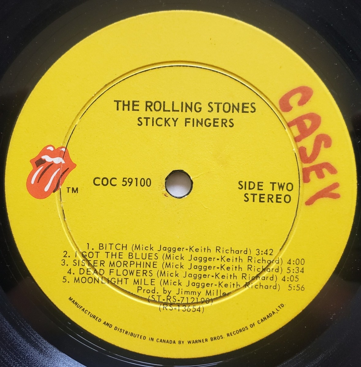 THE ROLLING STONES STICKY FINGERS RECORD LP ANDY WARHOL COVER RARE
