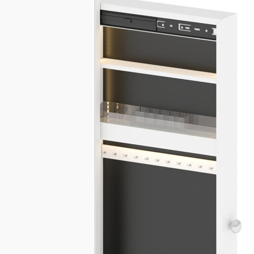 360° Rotating Jewelry Cabinet Full-Length Mirror Armoire Organizer w/ Rear Shelf - Picture 9 of 11