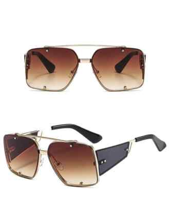 Blue Mirror Lens Sunglasses Sophisticated Retro Classic Model Fashion Designer