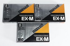  3 Maxell EX-M 120 8mm Metal Particle 120min Blank Video Cassette